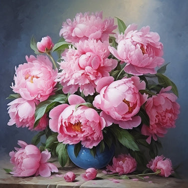 Peonies in Vase Canvas